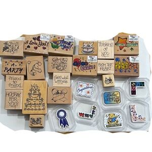 Assorted Rubber Stamps with Colorful Designs